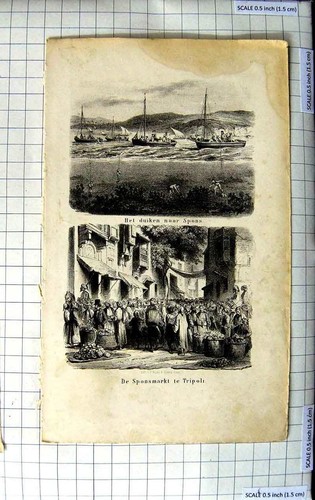 Original old antique print - antique,