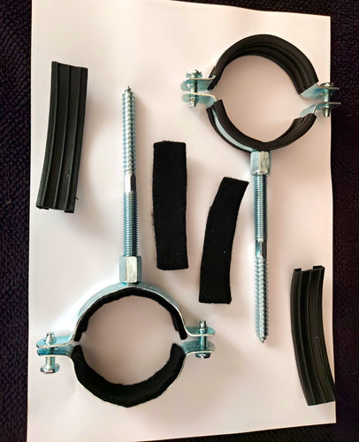 Round pipe clamp brackets - 2x,