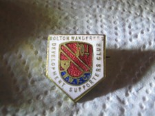 RARE OLD BOLTON WANDERERS FOOTBALL SUPPORTERS CLUB ENAMEL BROOCH PIN BADGE