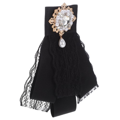 Black lace bow - bow, brooch