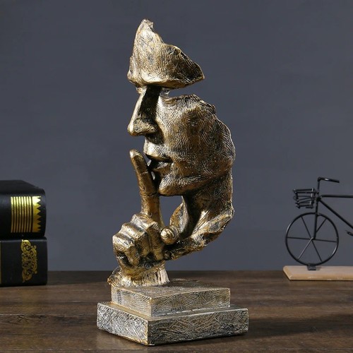 Gold silence face - gold,