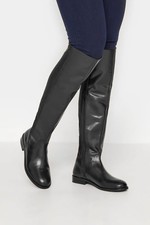 Long Tall Sally LTS Black 50/50 Stretch Over The Knee Leather Boots  UK 8 EU 41