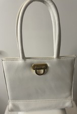 Vintage 1960s Jane Shilton White Leather Handbag
