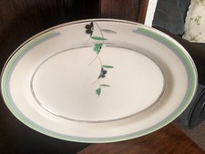 16" Art Deco Meat Plate, Antique Platter Oval Vintage 20's 30's Solian Ware