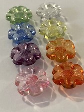 Clear Flower Shaped Shank Buttons Colour Choice 28L 18mm Pack Of 6