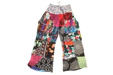 Lot of Patchwork Casual Cotton Trousers Hippie Yoga Pants Boho Wide Flare Pants