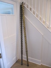 Vintage  Fairground horse carousel twist brass poles  x2. 77" / 196cm . Suffolk.