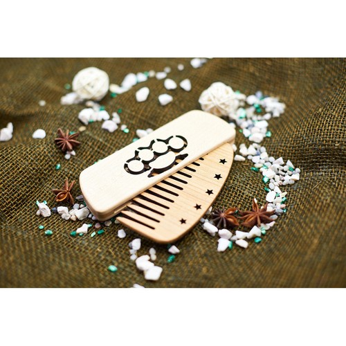 Wooden comb n1324 brass - comb,