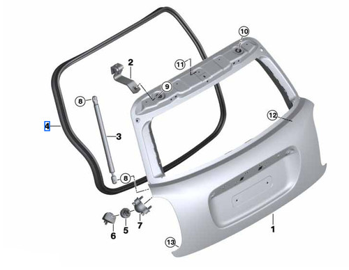 Mini trunk boot lid seal - mini,