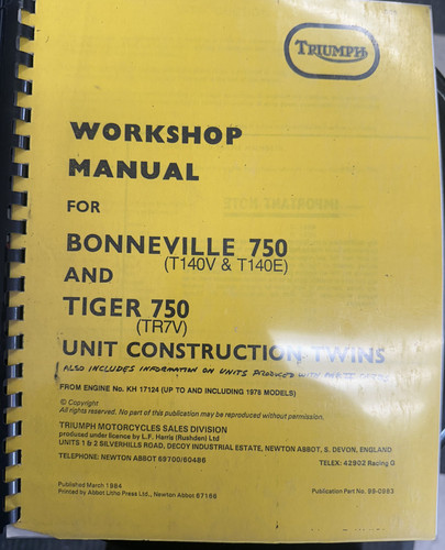 Triumph workshop manual - triumph,