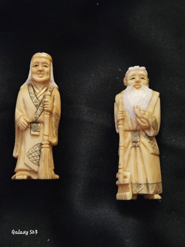 Hand carved figurine japanese - carved,