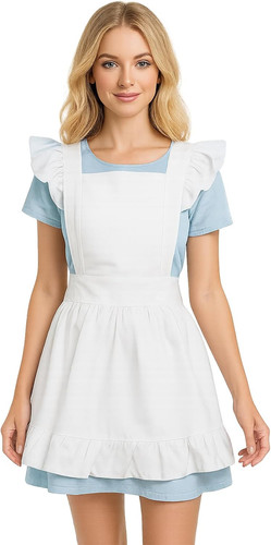 Retro ruffle apron - ruffle, adjustable