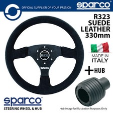 Sparco R323 Suede Steering Wheel 330mm & Hub fits SUBARU IMPREZA WRX STI 93-01