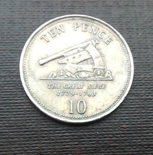 2008 Gibraltar 10p Coin "The Great Siege 1779-1783" (Circ'd / Est' Grade: "NVF")