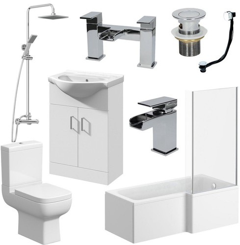 Shaped complete bathroom - l,
