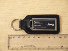 Genuine Jeep Car Dealer Keychain Keyring Leather and Metal