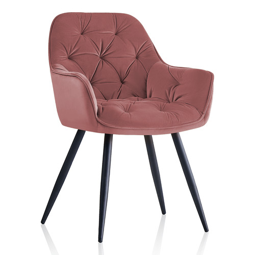 Velvet dining chair padded - 1x,