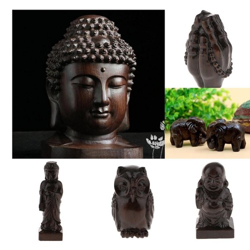 Wood buddha statue figurine - statue,