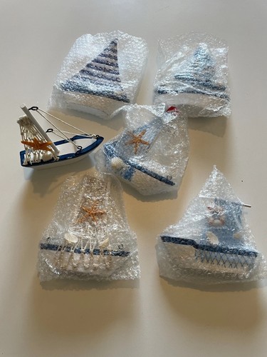 6pcs wooden sailboat - wooden,