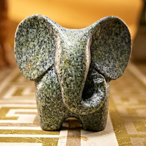 Stone elephant figurine - stone,