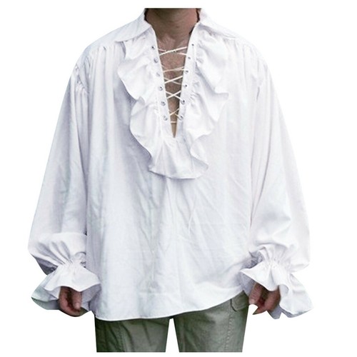 Mens fancy dress pirate frill - mens,