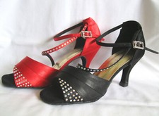 Ladies Black or Red Ballroom, Salsa, Latin, Dance Shoes - UK Sizes 3.5 and 4.5