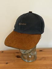 Barbour Mens Hat Cap Adjustable Wax Cotton Navy Blue One Size Vintage