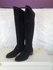 Ladies Russell & Bromley Glam-Rock Black Suede Long Boot Size 37 ( Size 4)