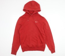 Nike Men's Red Pullover Hoodie S - Stylish & Warm