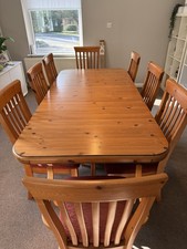 Ducal solid wood  extending dining table and 8 Ducal Chairs