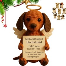 Emotional Support Crochet Dog Keepsake Pet Memorial Ornament Christmas Gift