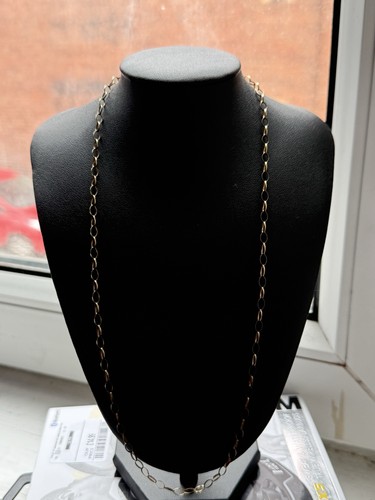 9ct gold oval belcher necklace - 9ct,