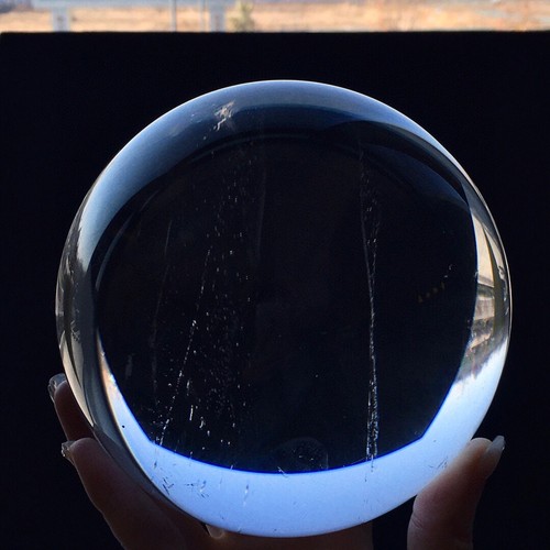 Clear quartz sphere negative - clear,