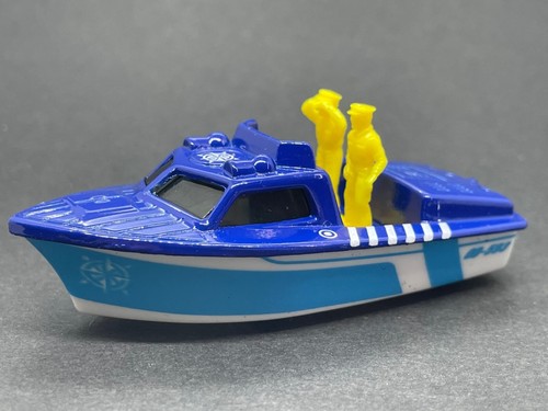 Matchbox police launch boat - police,