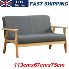 2Seater Sofa Wood Frame Linen