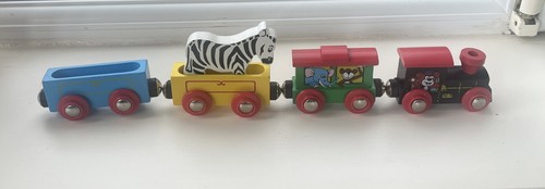 Wooden train set zoo - wooden,