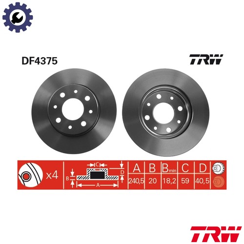 Brake disc df4375 for fiat - brake,