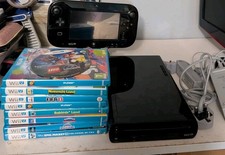 Nintendo Wii U 32GB Console Black Bundle with GamePad & 9 Games - TESTED&WORKING
