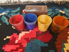 Vintage 30s Bandalasta ware ? marble effect coloured Bakelite tumblers ML BEATL 