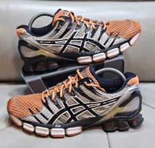 Asics Gel Kinsei 4 Running Shoes T139N Men's Neon Orange/Grey Trainers IGS UK 9