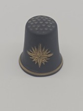 Wedgwood 1985 Black Basalt Christmas Star Thimble