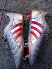 RARE Adidas Predator Pulse Silver 2004 Soft Ground Stud Football Boots SizeUK11 
