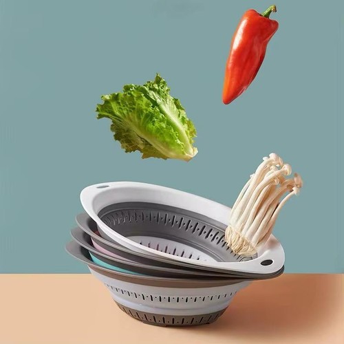 Collapsible silicone colander - collapsible,