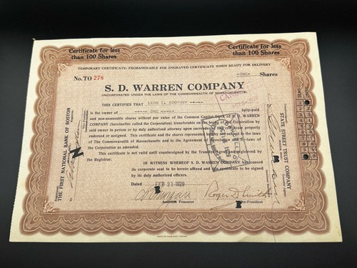 Warren company stock - warren,