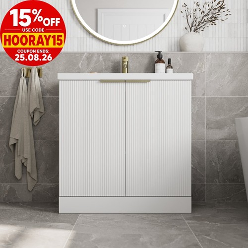 Fluted 800mm bathroom vanity - 800mm,