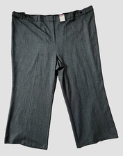 Ann Harvey Straight Leg High Rise Smart Trousers Grey Black Mix Plus Size 26P