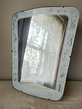 Vintage 1950/60s Asymmetrical Etched Mirror, Mid Century Modern, Sports Design  