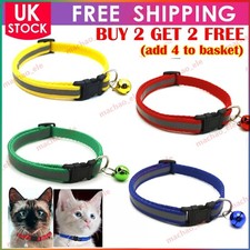 Safety Quick Release Breakaway Kitten Cat Pet Collar Bell Adjustable Reflective