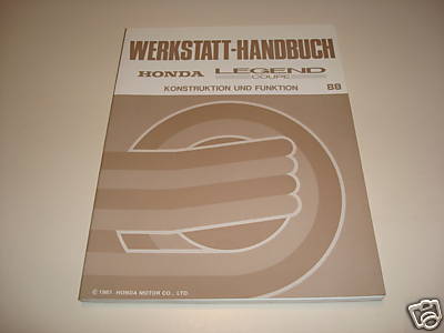 Workshop manual honda legend - workshop,