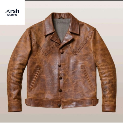Men horsehide leather jacket - men's,